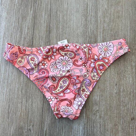 Womens Wild Fable Pink Printed Bikini Bottoms - S - Picture 3 of 5
